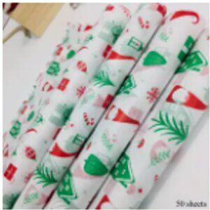 50-sheets Christmas tree and Gnome tissue paper - NEW and UNOPENED